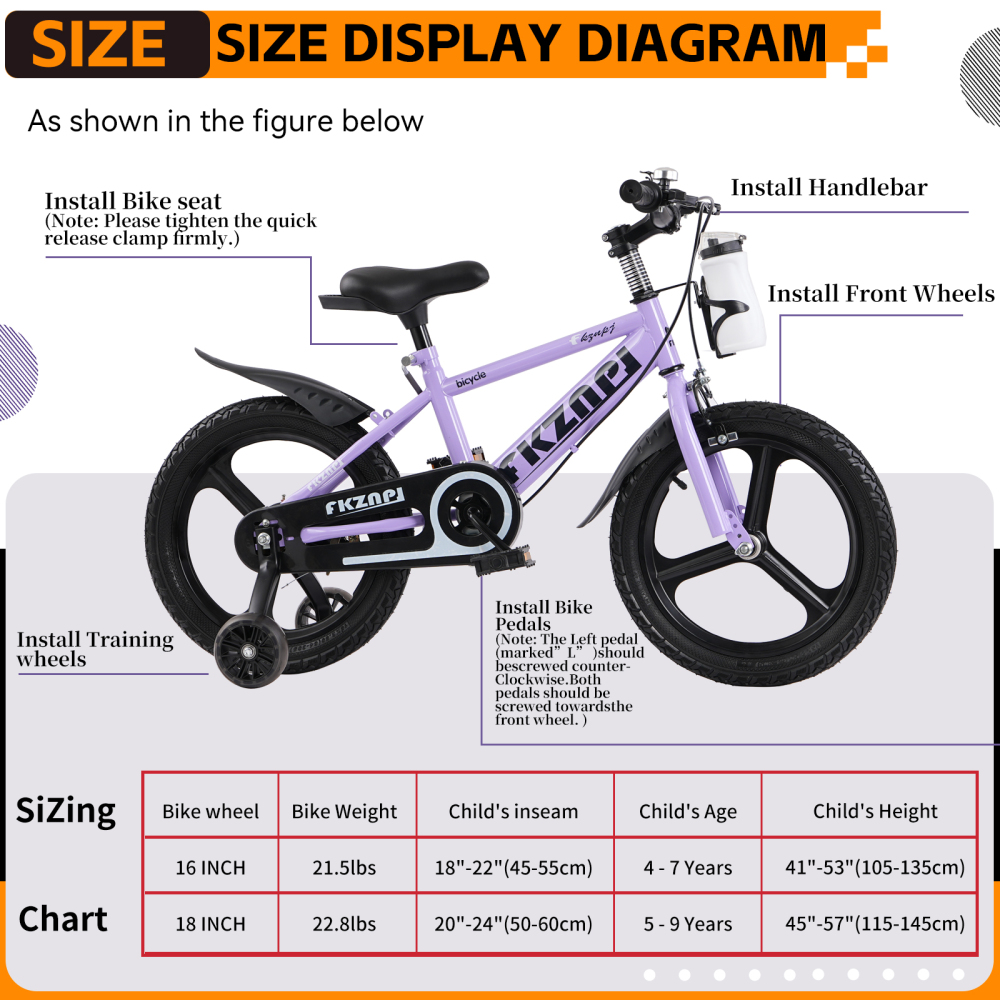 Bicicletta per bambini, 18 pol - Carbon Bike Frame recensione e prezzo